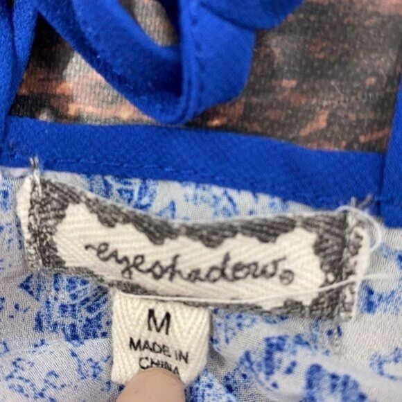 $5 SALE! Blue Paisley Strappy Tank Top Sheer - Picture 5 of 7